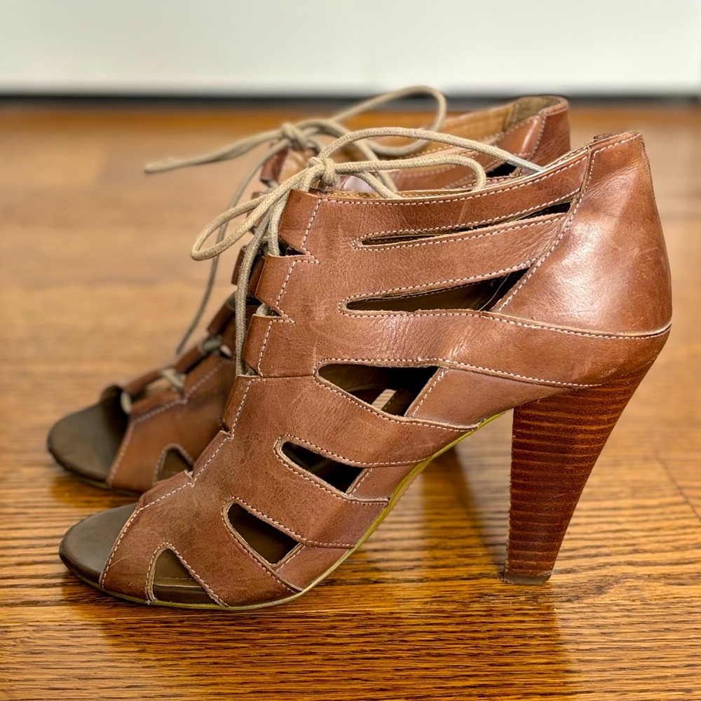 BCBGeneration leather high heel sandals with laces